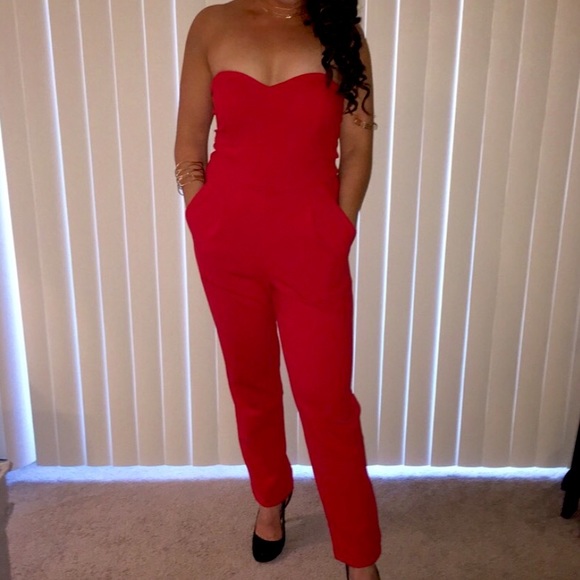 Express Red jumpsuit - Picture 1 of 6